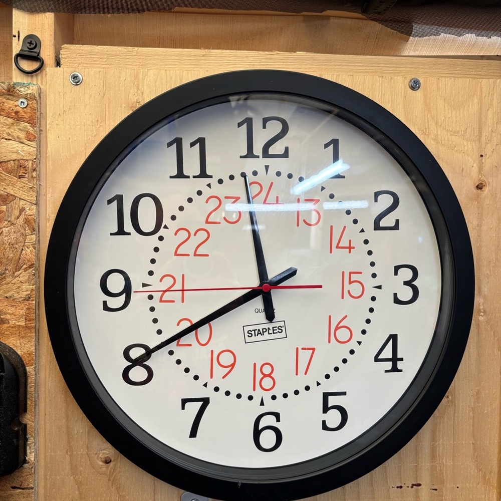 Staple Black and White Analog Wall Clock